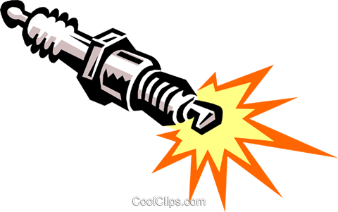 Spark Plug Royalty Free Vector Clip Art Illustration - Spark Clipart (480x301)