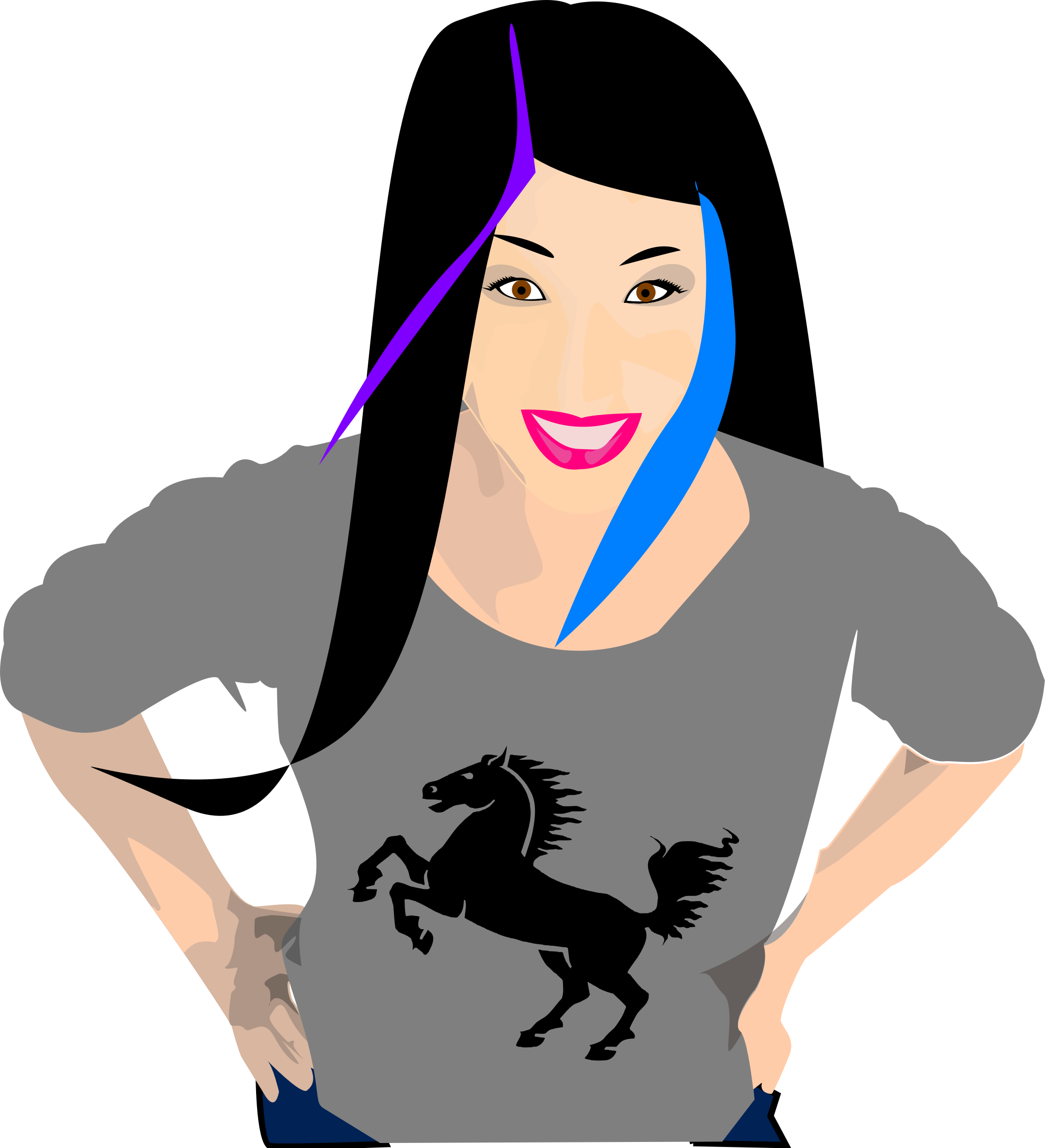 Punk Girl - Unicorns Are Real Throw Blanket (2077x2282)