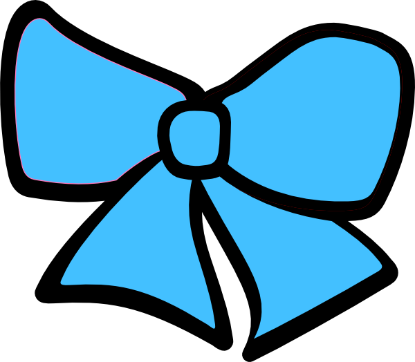 Birth Hair Bow 9 Clip Art - Blue Hair Bow Clipart (600x524)