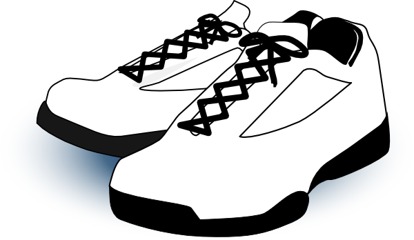 Black Shoes Clipart - Shoes Black And White (600x348)