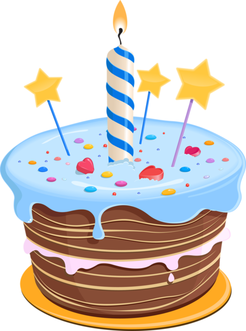Birthday Cake With Stars Png Clipart - Cake Png (500x673)