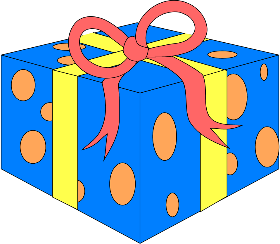 Blue Birthday Present Clip Art - Opening Birthday Present Gif (958x835)