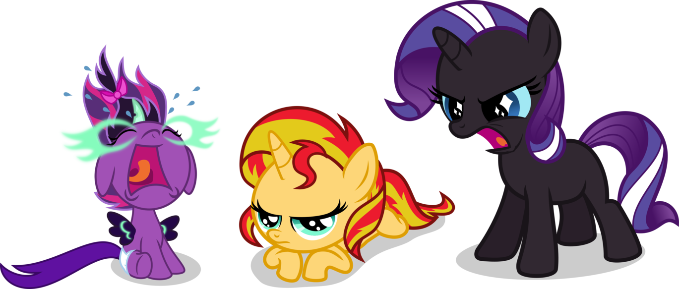 Clowns To The Left Of Me, Jokers To The Right By Punzil504 - Nightmare Rarity And Midnight Sparkle (1369x583)