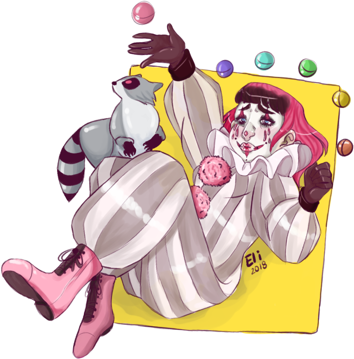 My Art Clowns Cute Clown Girl Clown Digital Art Pastel - Cartoon (807x855)