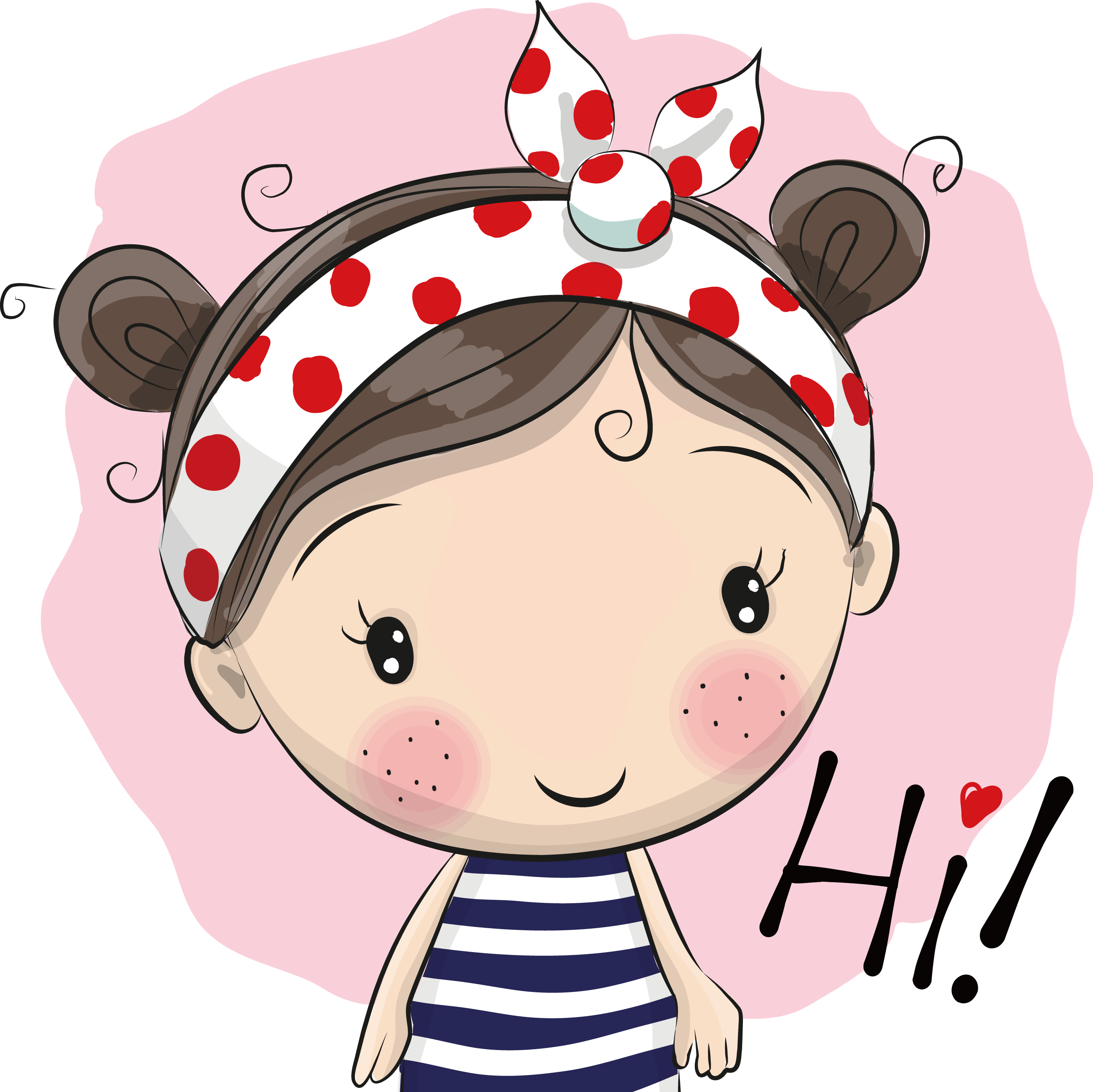 Girl Cartoon Illustration - Cute Cartoon Girl (2657x2654)