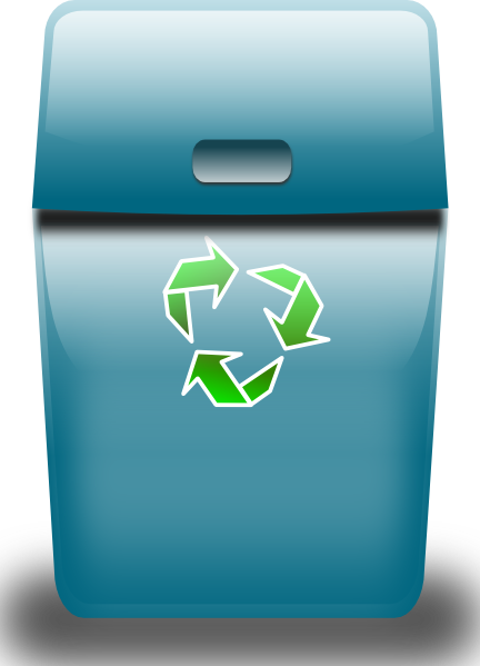 Blue Trash Bin Clip Art (432x599)