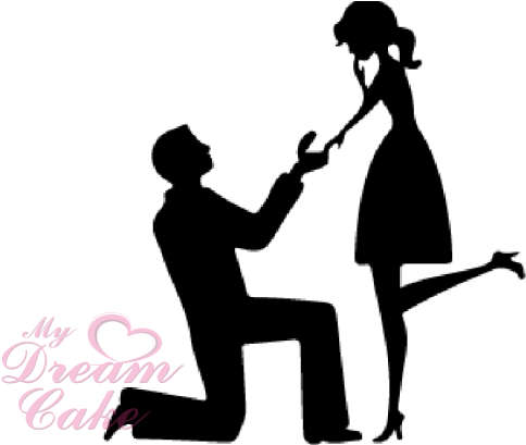 Engagement Proposal Silhouette Marriage Proposal Silhouette - Engagement Wishing Well Wording (600x408)