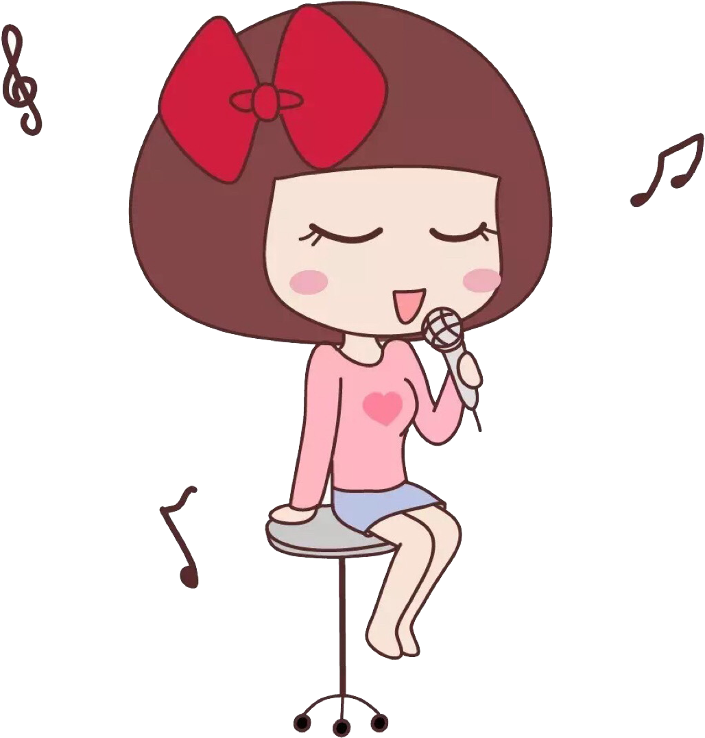 Singing Cartoon Girl - Una Niña Cantando (1200x1200)