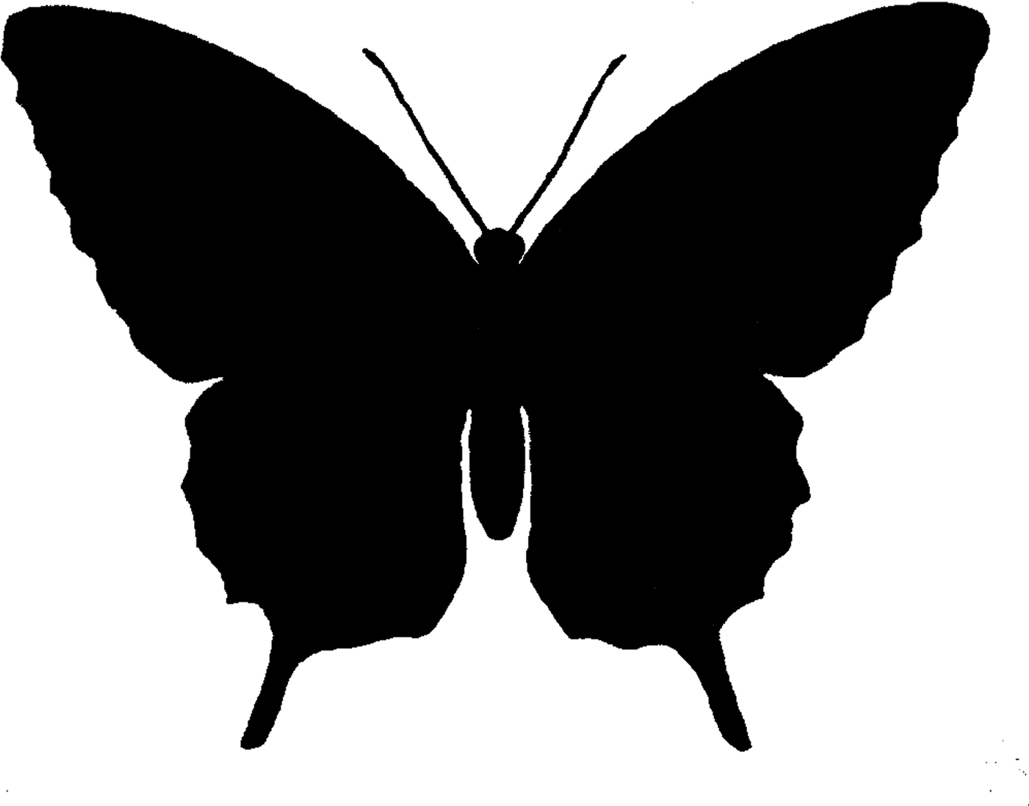 Butterfly Silhouette Clip Art - Butterfly Silhouette (1600x1274)