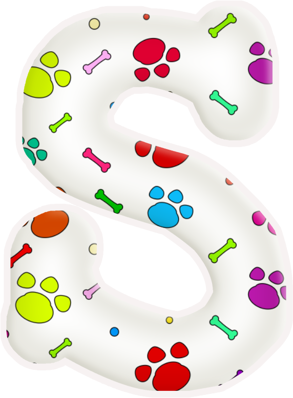 Alfabeto De Huellas De Perritos - Letras Con Huellas De Perro (591x798)
