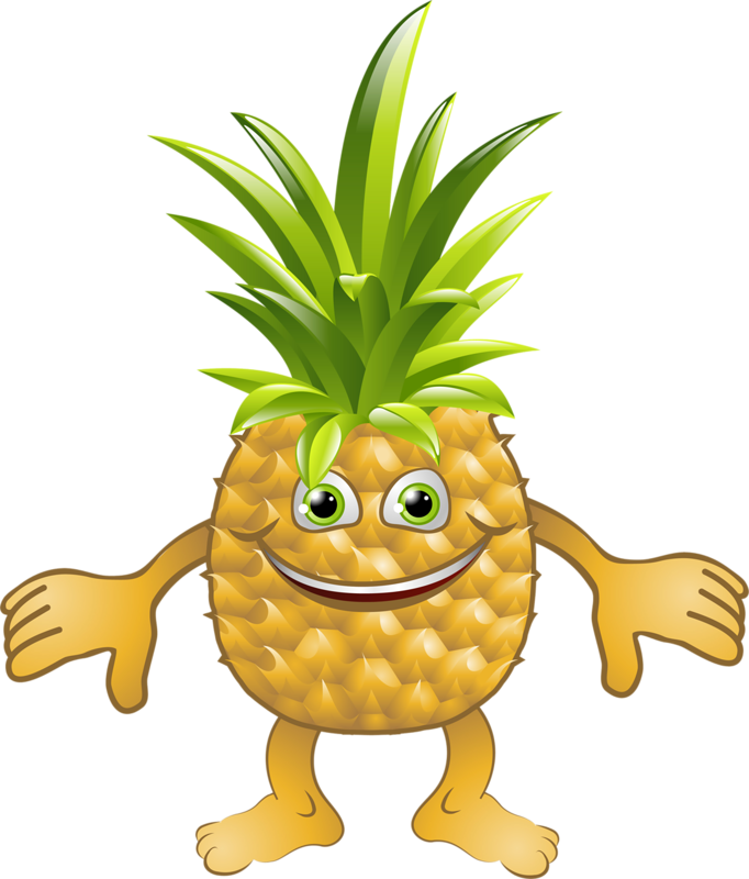 Food Clipart, Smileys, Alphabet, Pineapple Clipart, - Pineapple Cartoon Clip Art (682x800)