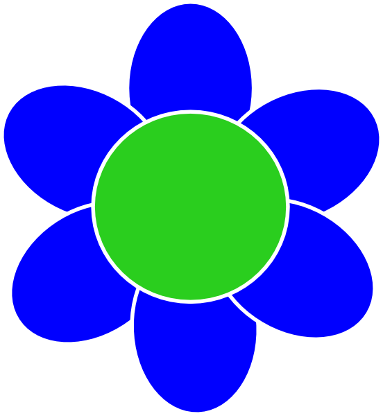 Blue Flower Clip Art At Clker - Flowers Clip Art Blue (552x600)