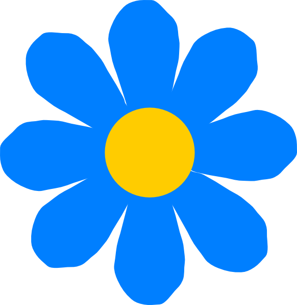 Blue Flower Clipart - Flower Clip Art (582x599)