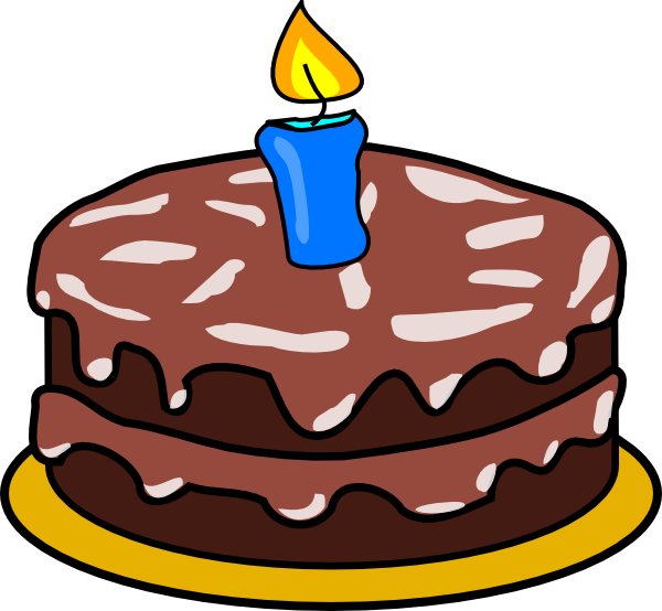 Cake With 1 Candles Clip Art At Clkercom Vector - Birthday Cake Clip Art (600x554)