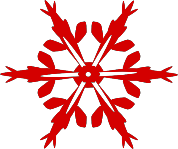 Red Snowflake Clipart - Red Snowflake Clipart (600x503)