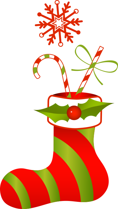 Candy Cane Christmas Stocking Clip Art - Candy Cane Christmas Stocking Clip Art (397x702)