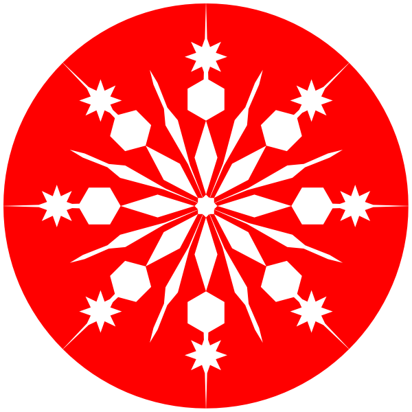 Red Snowflake Clipart - Moderne Dekorative Kristallschneeflocke Kissen (600x600)