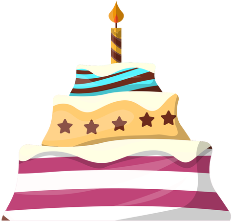 Birthday Cake With Candle Illustration Transparent - Torta Sin Vela Png (512x512)