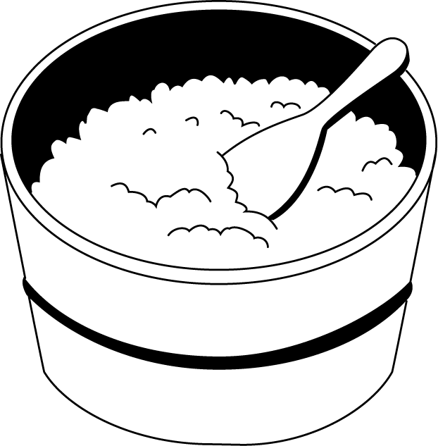 Clip Art Operation Rice Bowls Clipart - Rice Black And White Clipart (622x633)