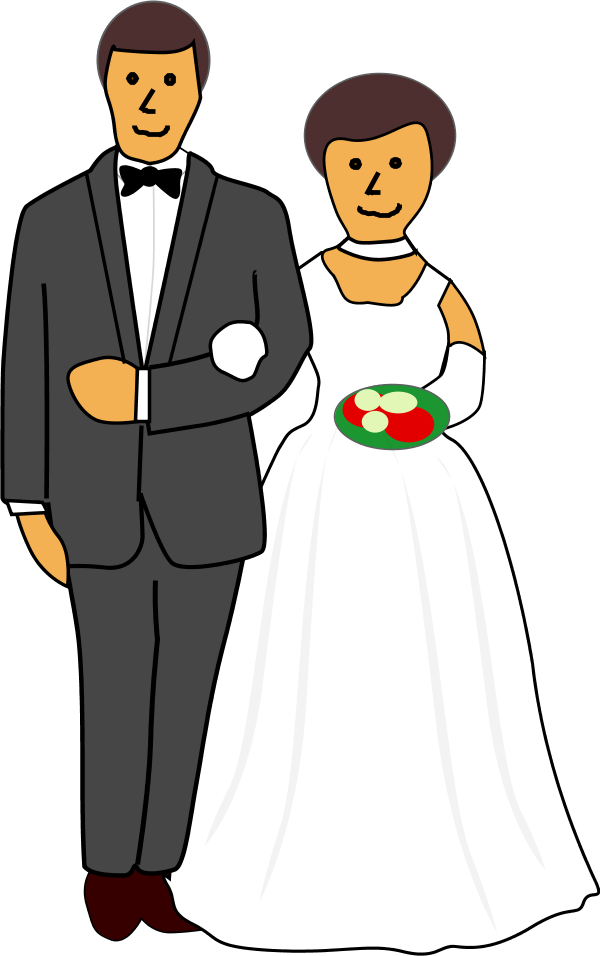 Bride And Groom - Bride And Groom Clipart (600x956)