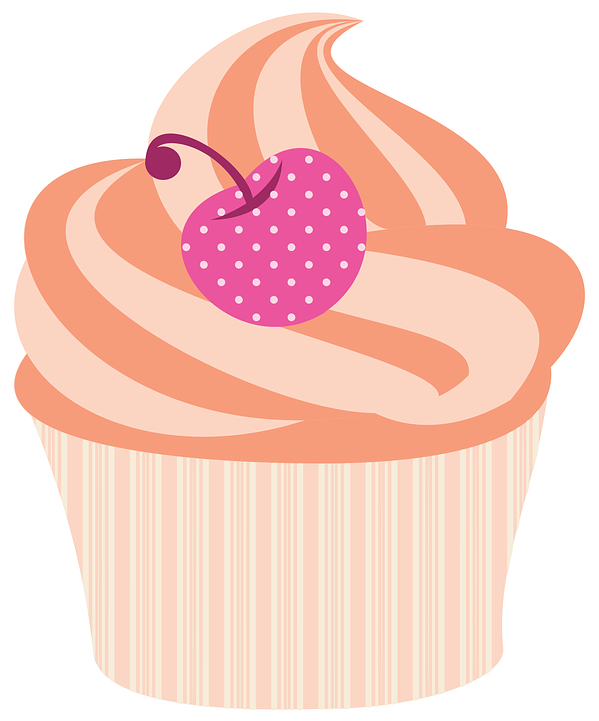 The Baking Bucket List - Orange Cupcake With Pink Cherry (red) And Orange Stripes (720x720)