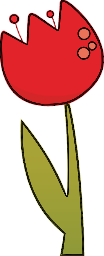 Tulip Clipart Outline Png (361x882)