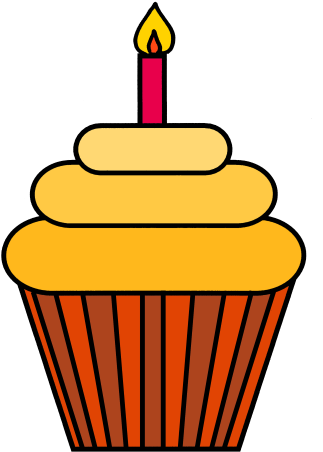 Green Cupcake Yellow Cupcake - Small Cup Cake Clip Art (374x480)