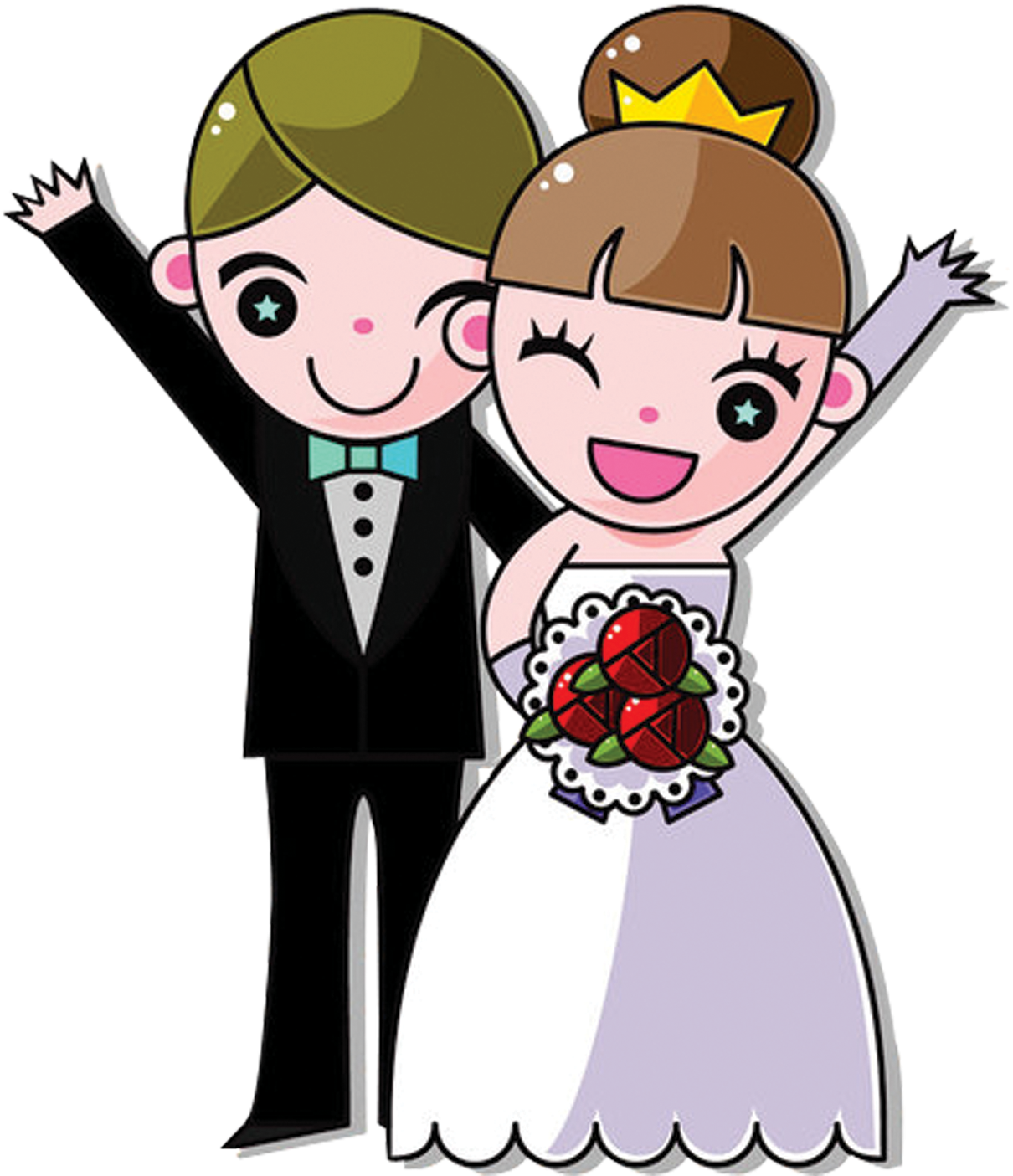 Bride Marriage Wedding Couple - Bride And Groom Animation (1608x2075)