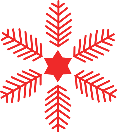 Red Snowflake Clipart - Snowflake Christmas Clipart Red (400x451)