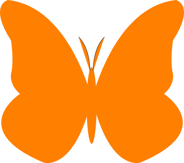 Orange Butterfly Clip Art (600x533)