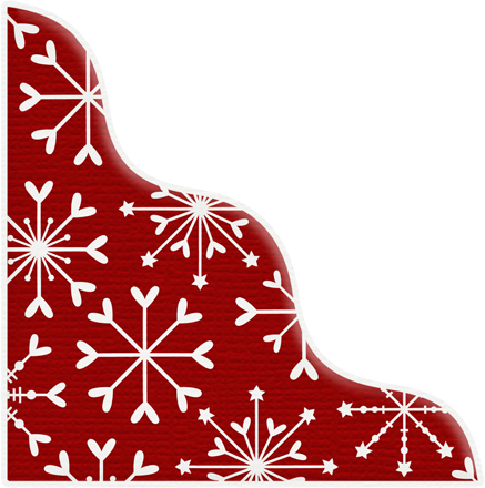 Christmas Red Snowflake Corner - Christmas Day (437x440)