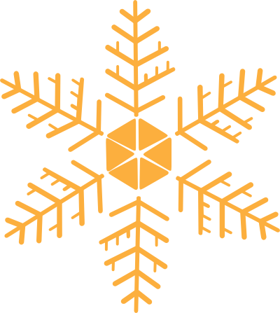 Snowflake Clipart Orange - Snowflake Png (400x447)