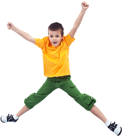 Hover Slide Hover - Kid Jumping Happy (398x436)