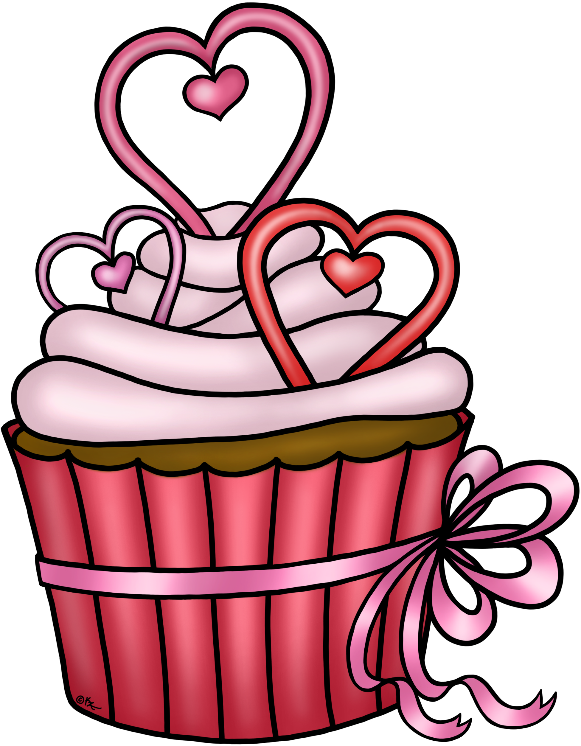 Cupcake-png - ) - Valentines Day Cake Clip Art (2077x2614)
