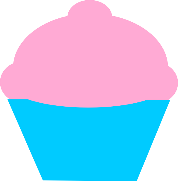 Pink Blue Cupcake Clipart (594x601)