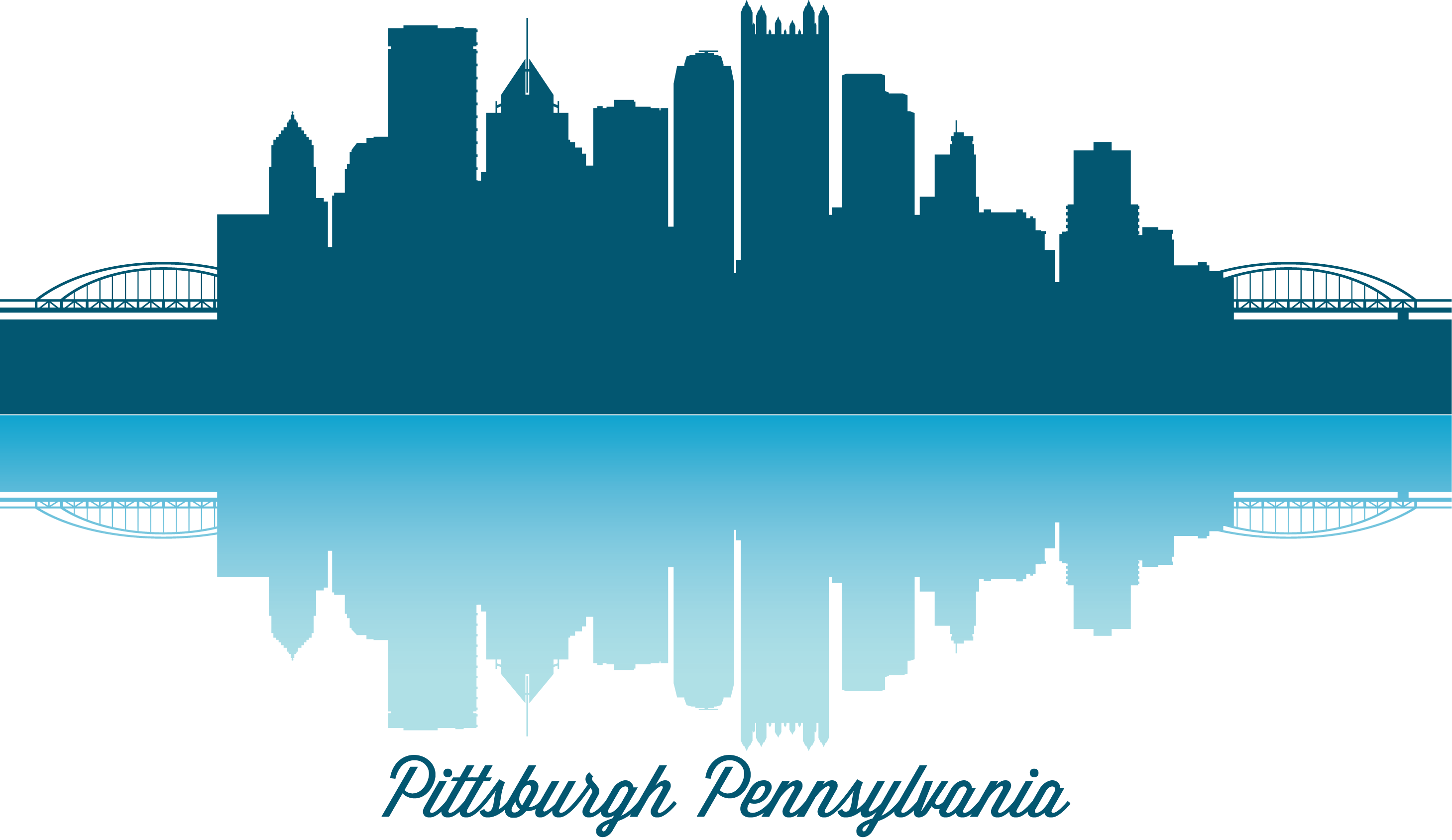 Pittsburgh Skyline Clip Art - Pittsburgh Skyline Vector (2917x1688)