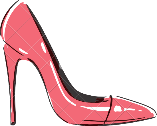 Black And White Cartoon High Heel Shoes Gift - Dessin Chaussure A Talon (550x444)