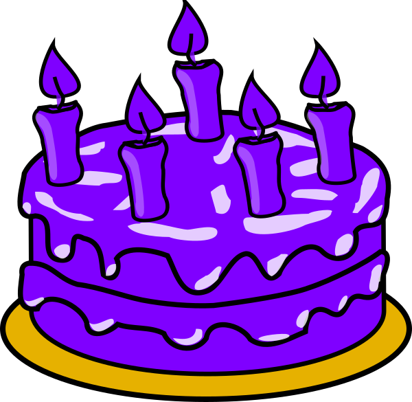 Purple Cake Cliparts - Birthday Cake Clip Art 12th (600x585)