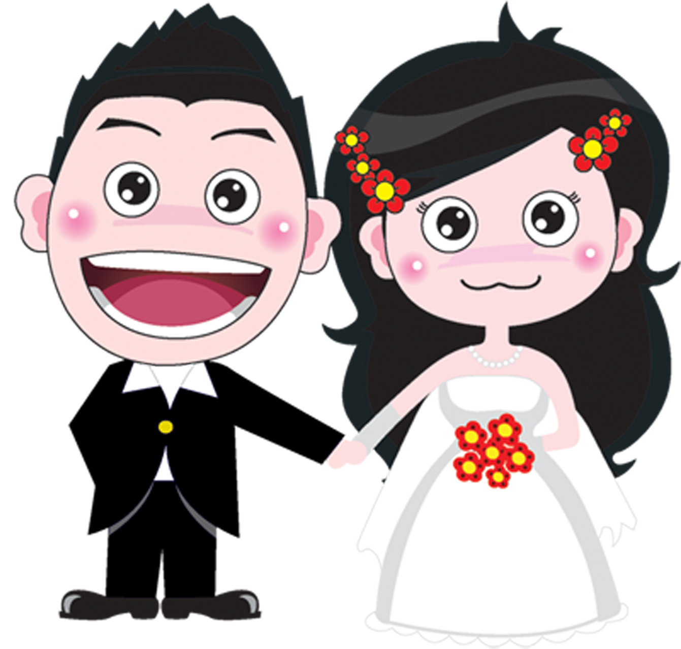 Bridegroom Cartoon Wedding - 卡通 新郎 新娘 (1889x2835)
