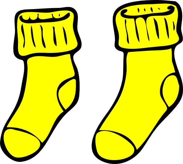 Yellow Socks Clipart - Socks Clip Art (600x539)
