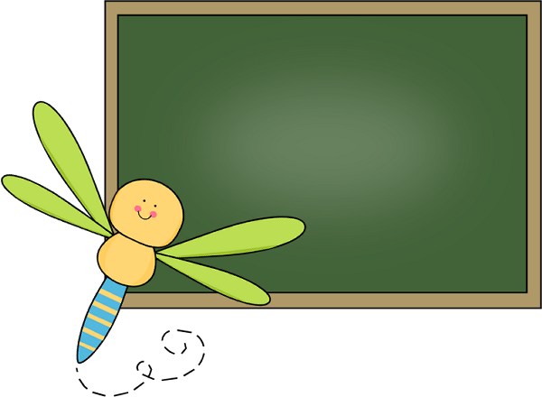 Dragonfly Chalkboard - Cute Blackboard Clipart (640x480)