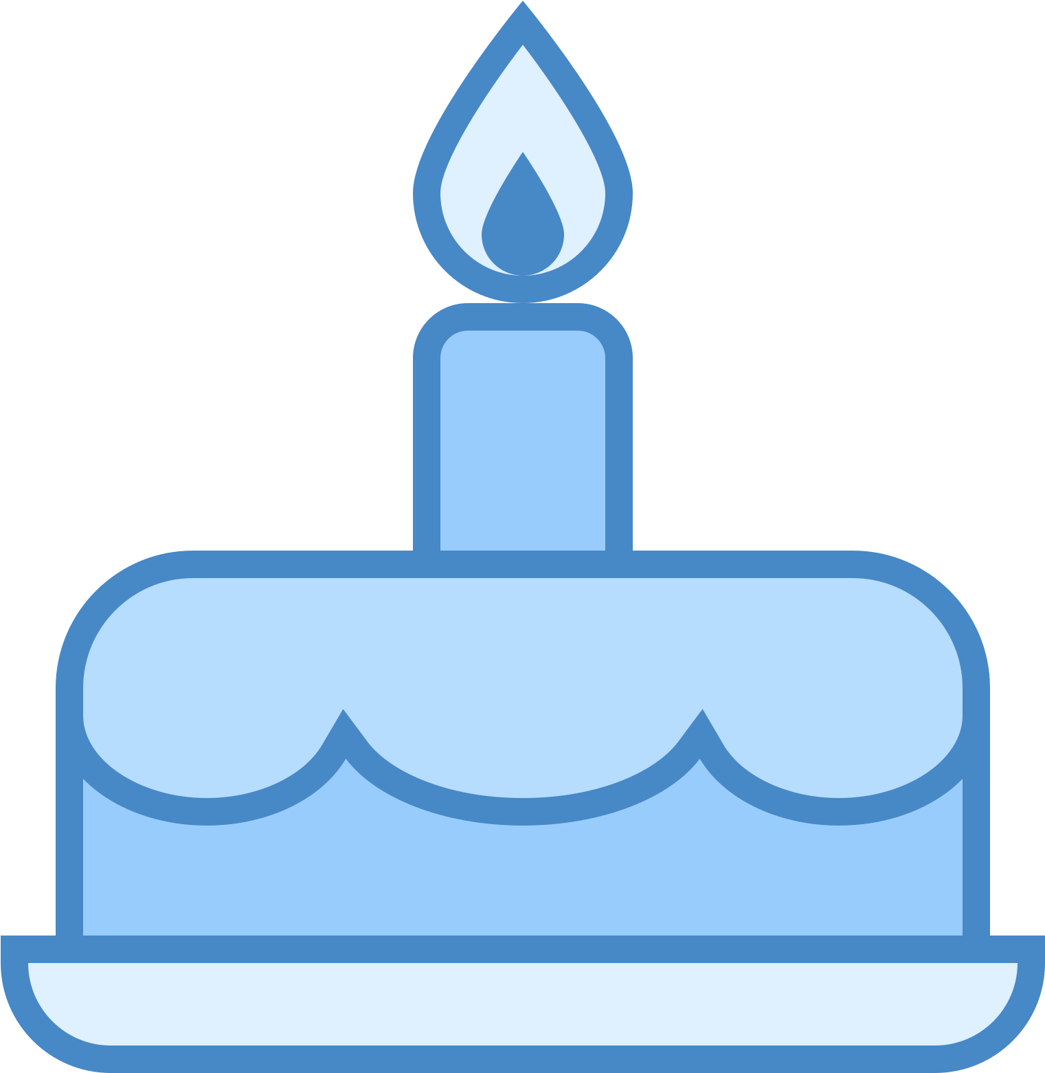 Birthday Cake Icon - Birthday Cake Icon Png Blue (1600x1600)