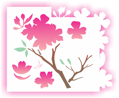 Stencil Flor De Cerejeira - Stencil (400x329)