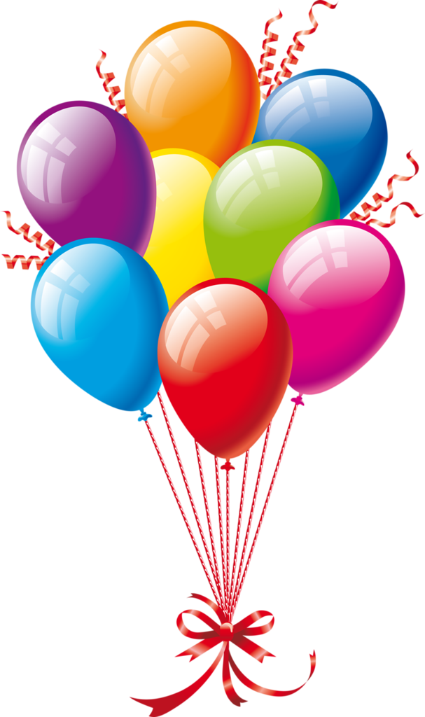 Birthday Balloons Clipart - Transparent Background Balloon Clipart (607x1024)