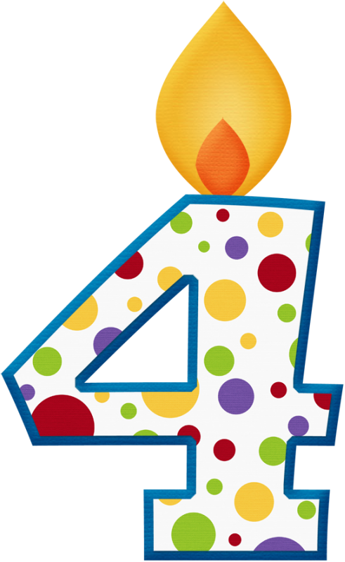 4 Birthday Circus - 4 Birthday Candle Clipart (491x800)