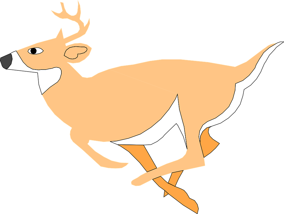 Dear Clipart - Deer Running Clipart Gif (958x720)
