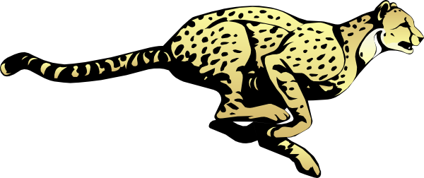 Rabbit Running Clipart - Cheetah Clipart (600x252)