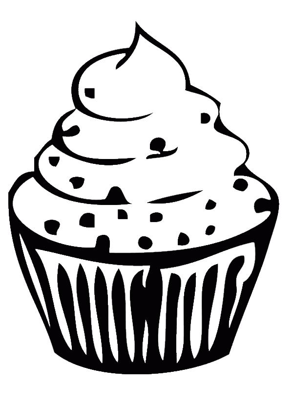 Birthday Cupcake Is Small And Sweet Coloring Page - Coloring Picture Of Candy (600x836)