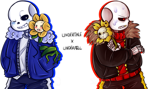 I Found An Old, Unfinished Underfell Fanfic Of Mine - Underfell Sans And Flowey (500x320)