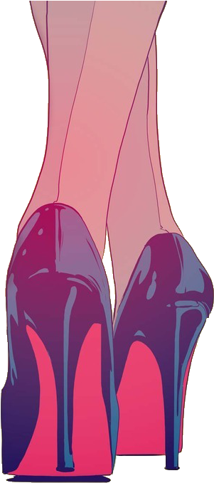 Drawing Art Girl Tumblr Fashion Heels Shoes Cartoon - Red Bottom Shoes Cartoon (500x707)